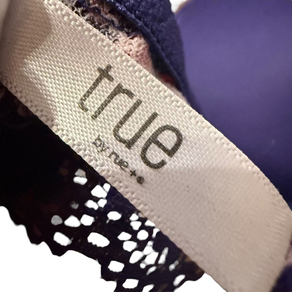 True lace purple pink floral bra adjustable straps size 44DD - Picture 6 of 7